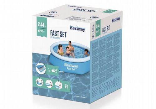 בריכת שפה מתנפחת עגולה BESTWAY Fast Set קוטר 244×61 ס