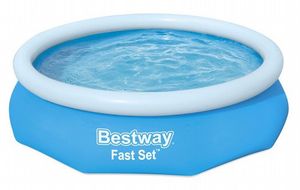בריכת שפה מתנפחת עגולה BESTWAY Fast Set קוטר 305×76 ס"מ דגם 57266 – בריכה בלבד