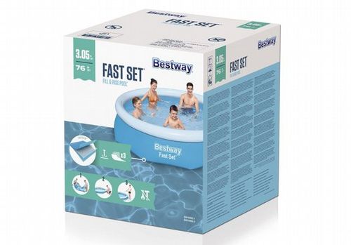 בריכת שפה מתנפחת עגולה BESTWAY Fast Set קוטר 305×76 ס