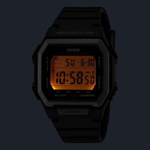 CASIO W-738H-1A רטט במעורר וסוללה ל-10 שנים דיגיטלי עם מגוון פונקציות