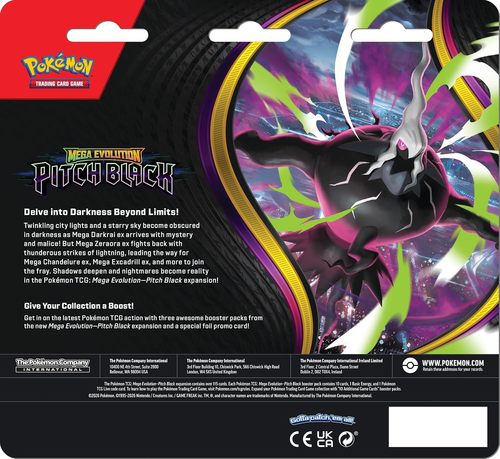 פוקימון Pokémon TCG: Mega Evolution - Pitch Black מארז 3 חבילות בוסטר עם קלף פרומו