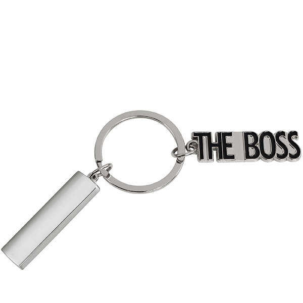 מחזיק מפתחות מתכתי "הבוס The Boss" עם לוחית מלבנית למיתוג