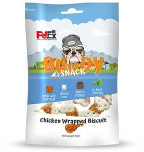 באדי ביסקוויט בציפוי עוף 80 גרם PetEx Buddy Snack