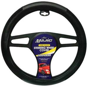 02224 LUX STEERING WHEEL COVER | Black