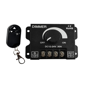 דימר לפס לד 24V עד 360W עם שלט רחוק RF עם 3 משקים 