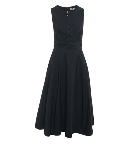 Dress in taffeta voile fabric AVENA BLU NUN