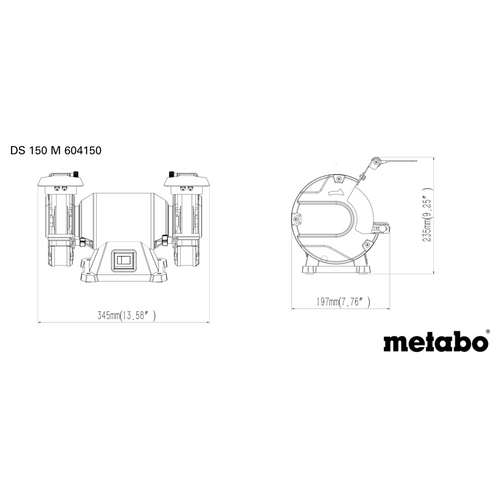 משחזת שולחן כפולה Metabo DS 150 M מק