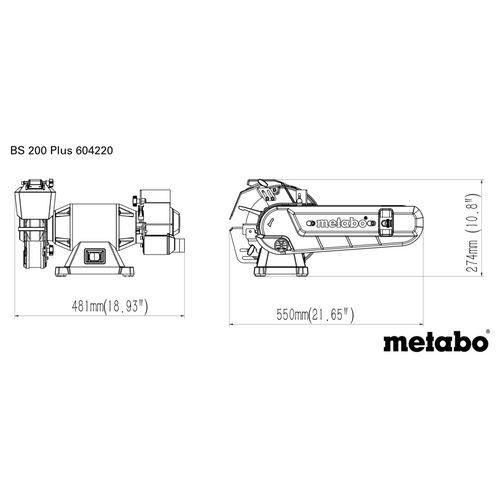 משחזת שולחן משולבת Metabo BS 200 Plus מק