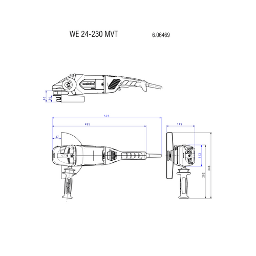 משחזת זווית Metabo WE 24-230 MVT מק