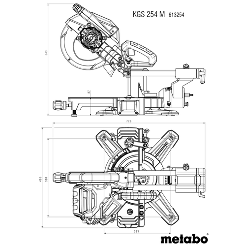 מסור פנדל נגרר Metabo KGS 254 M מק