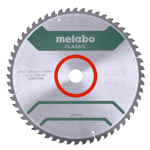 להב מסור עגול לעץ 305x30 מ"מ 56 שיניים - Metabo Precision Cut Wood Classic