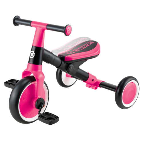 תלת אופן ללימוד רכיבה הופך לאופני איזון LEARNING TRIKE 2IN1 - ורוד 1