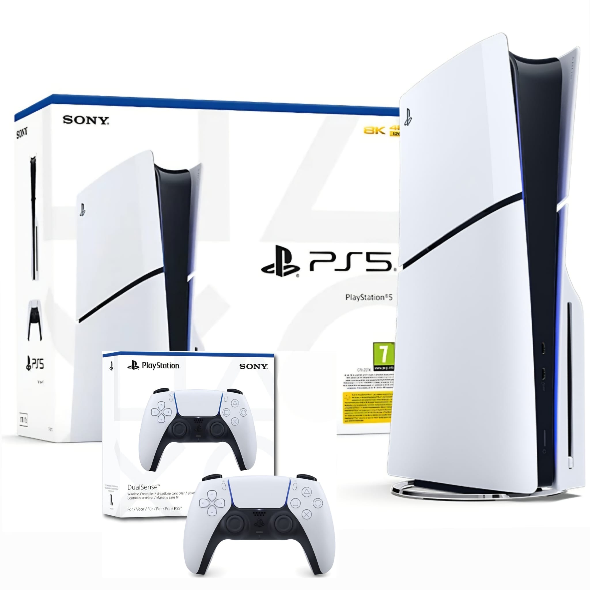 PLAYSTATION 5 SLIM BLU-RAY + 2 CONTROLLERS