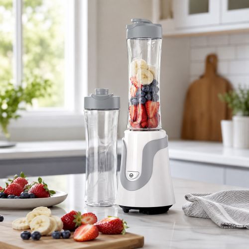 בלנדר ספורט SHAKE&GO להכנת שייקים כולל שני מיכלים ומכסי שתייה