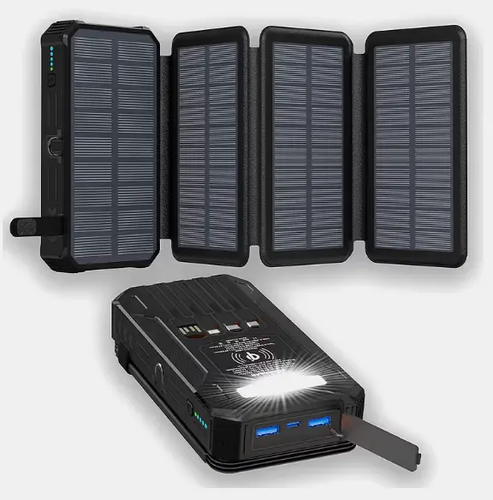 סוללת גיבוי סולרית ניידת 20000mAh צבע שחור Smarter