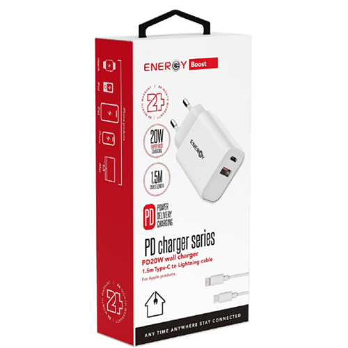 מטען קיר Energy 20W Type-C to Lightning