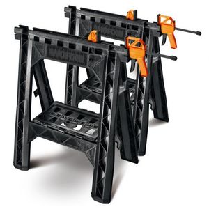 זוג חמורי עבודה מתקפלים WORX WX065 עם מלחציים | עומס משולב עד 454 ק״ג