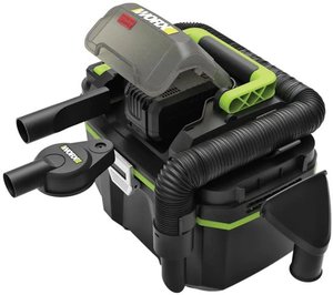 שואב רטוב ויבש נטען WORX WU036.9 20V Brushless | מיכל 8 ליטר – גוף בלבד