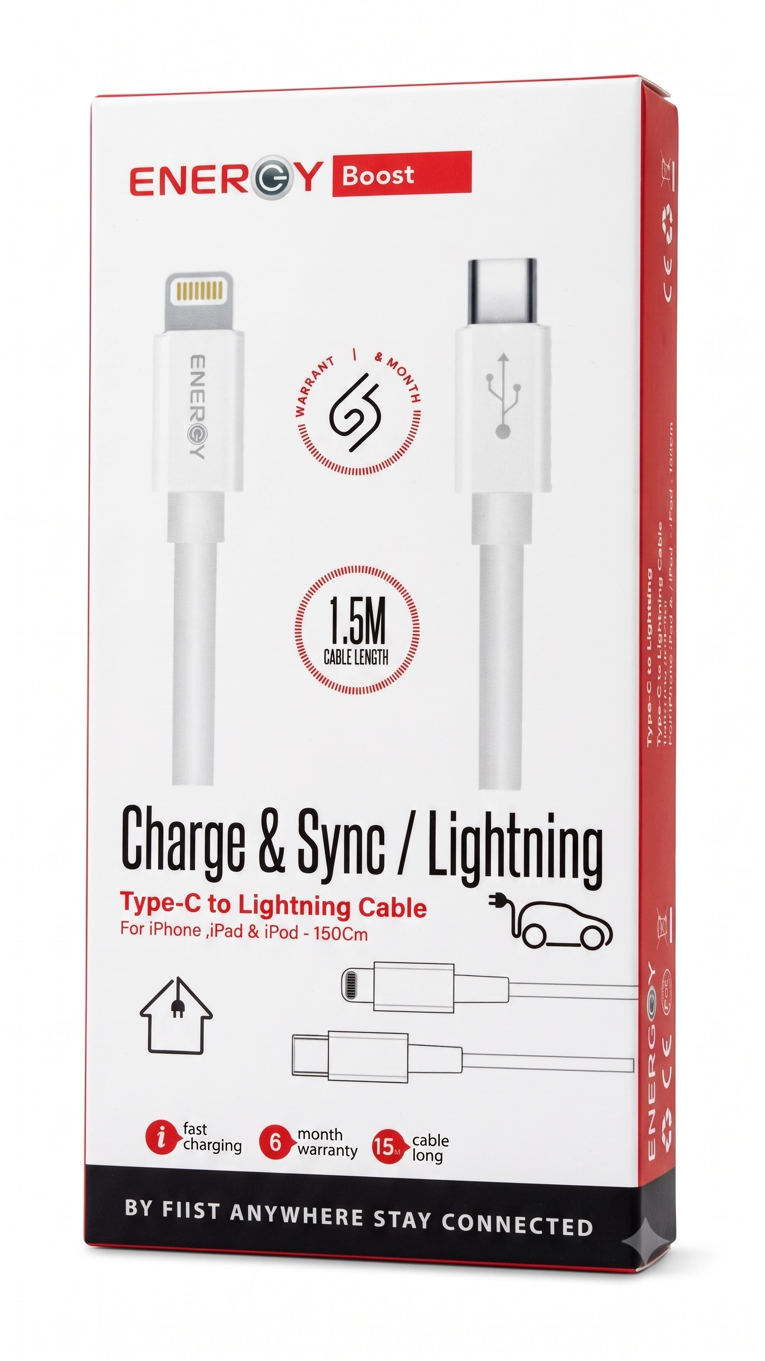 כבל Energy Type-C to Lightning 1.5M