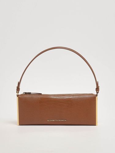 Over-the-shoulder bag with lizard print