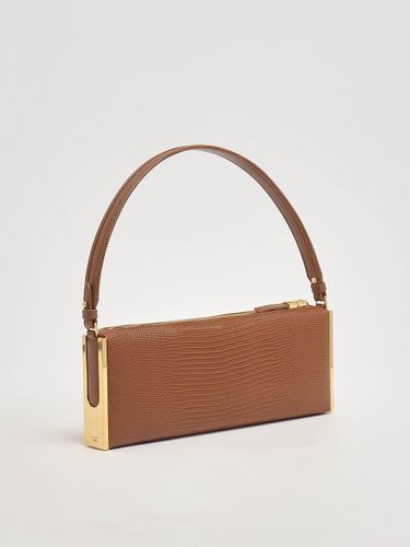 Over-the-shoulder bag with lizard print