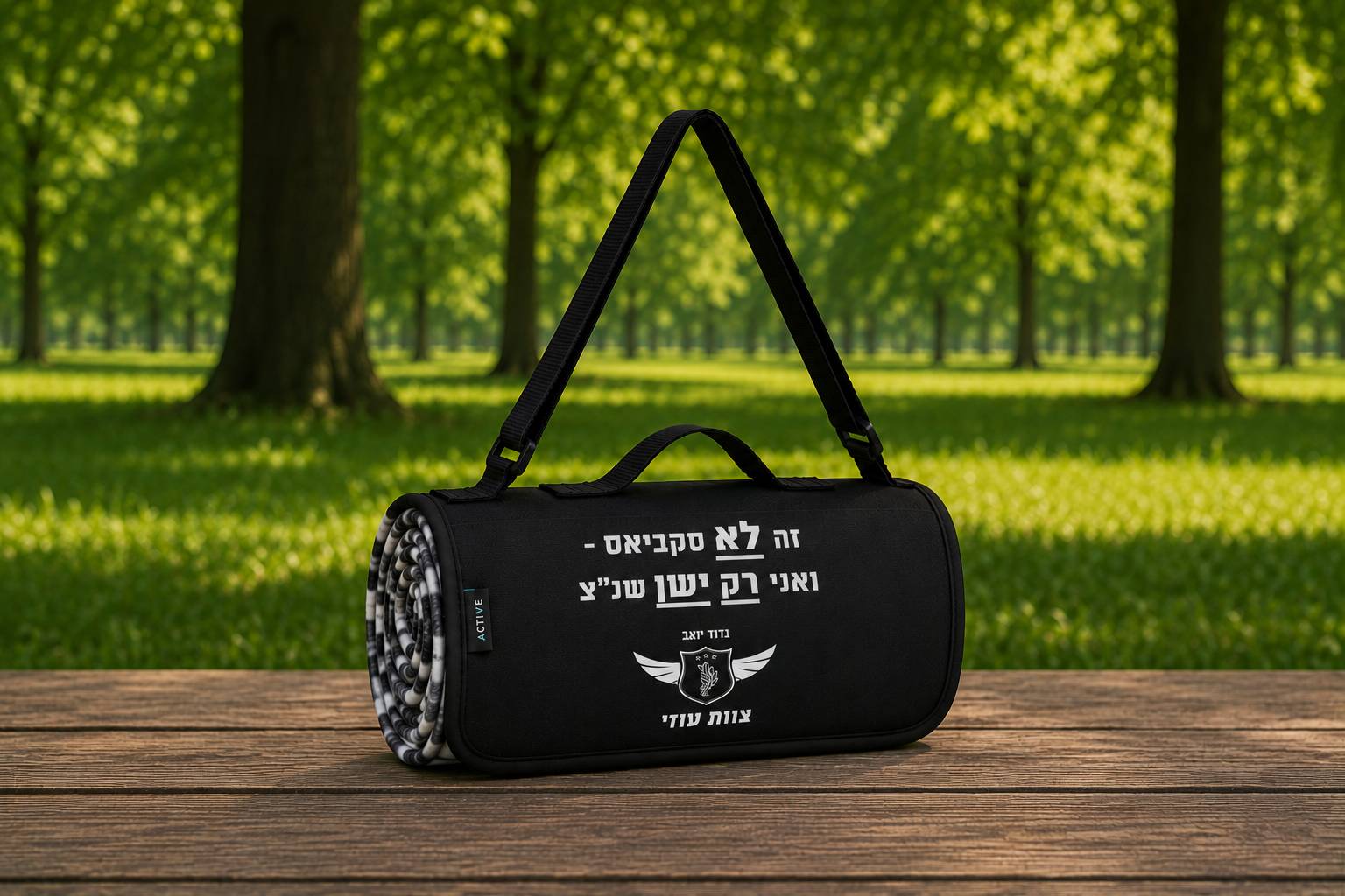 שמיכת פיקניק משפחתית גדולה מתקפלת 150x200 ס״מ עם תחתית נגד מים