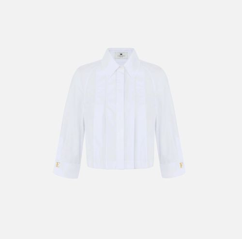 Cotton shirt with pleats