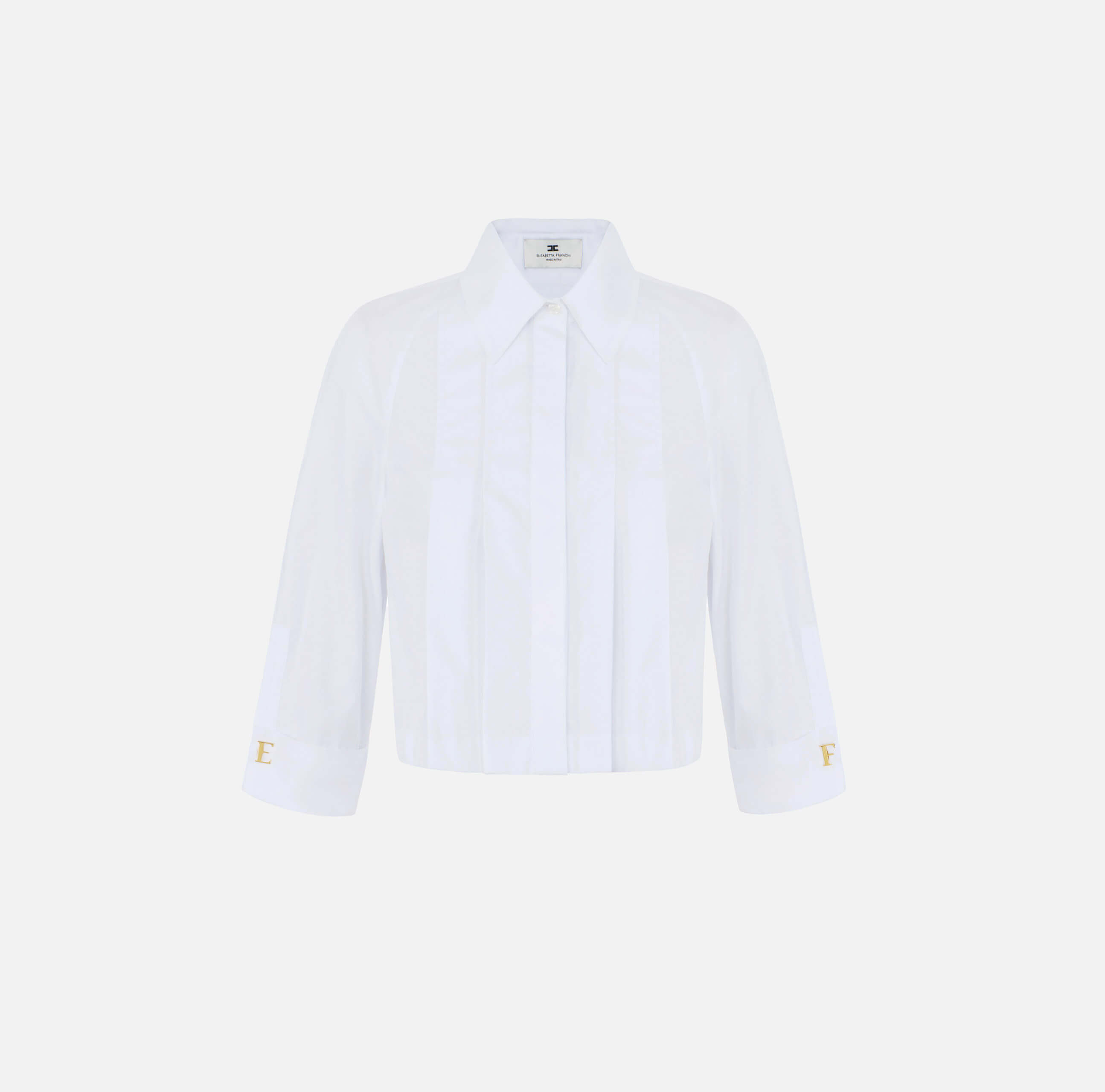 Cotton shirt with pleats