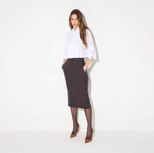 Cotton shirt with pleats