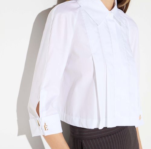 Cotton shirt with pleats