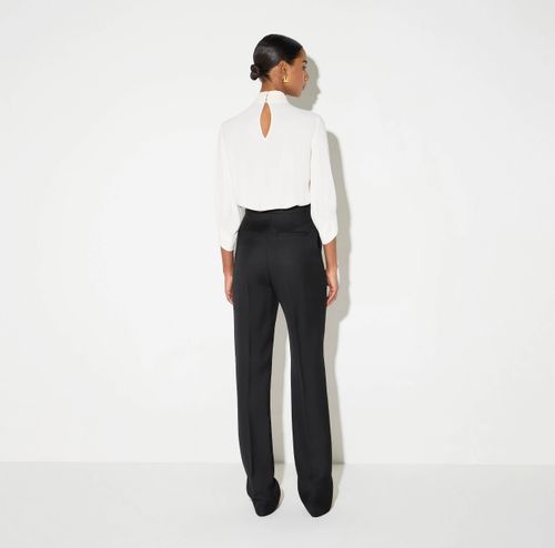 Blouse in georgette fabric with bow-tie