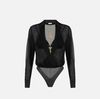 Bodysuit in georgette fabric with jewel chain