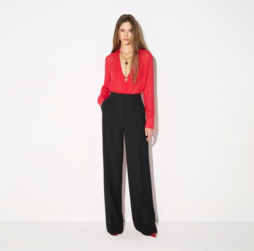 Bodysuit in georgette fabric with jewel chain