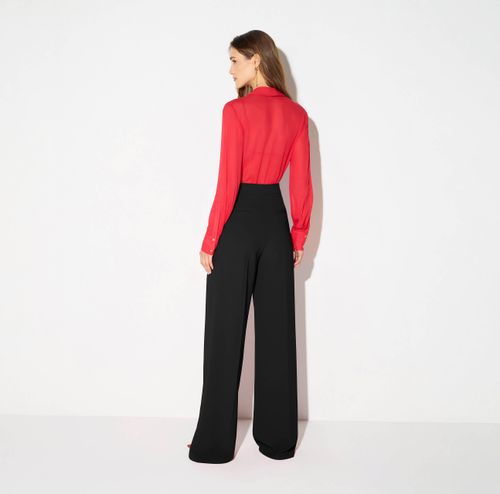 Bodysuit in georgette fabric with jewel chain