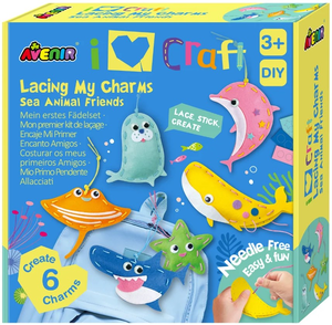 ערכת יצירה בתפירה ראשונה - מחזיקי מפתח חיות ים