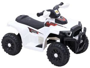 טרקטורון ממונע 6V בעיצוב ספורטיבי נסיעה קדימה/אחורה, אורות וצלילים - לבן