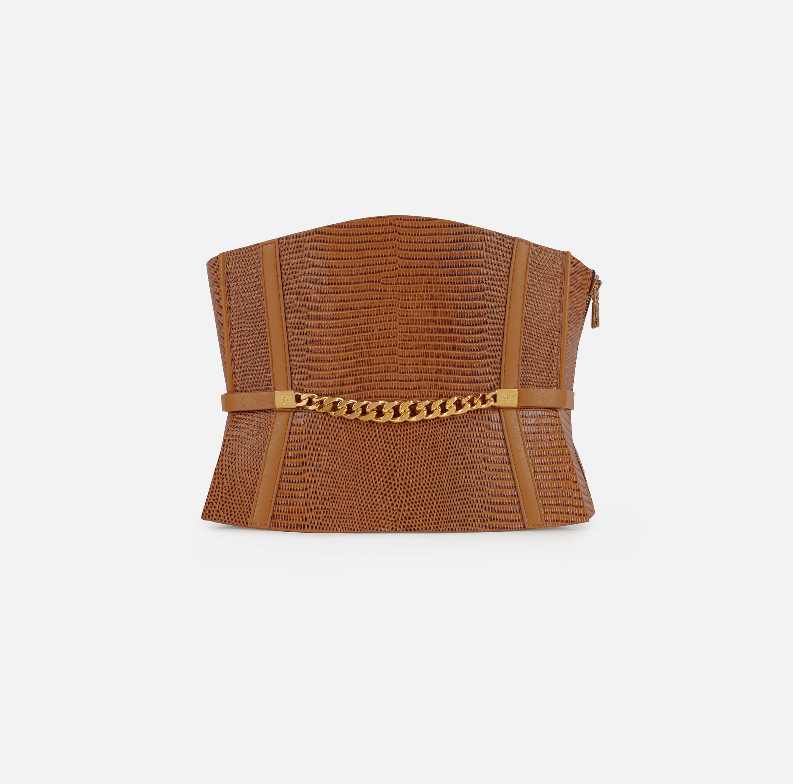 Bustier-style leather belt