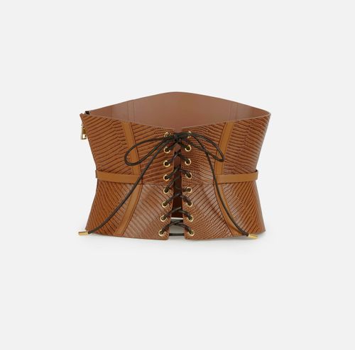 Bustier-style leather belt
