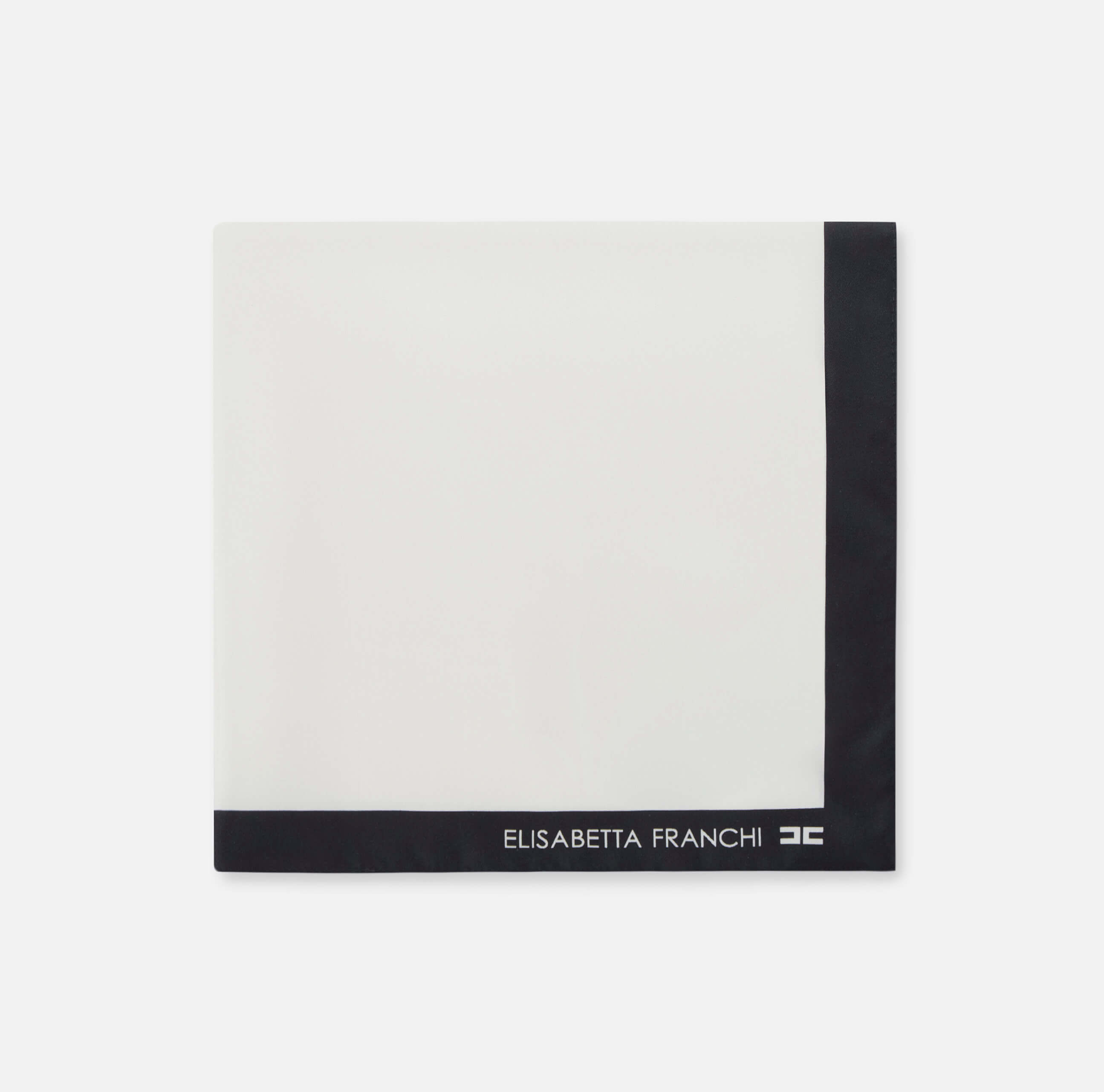  Silk foulard scarf WHITE BLACK