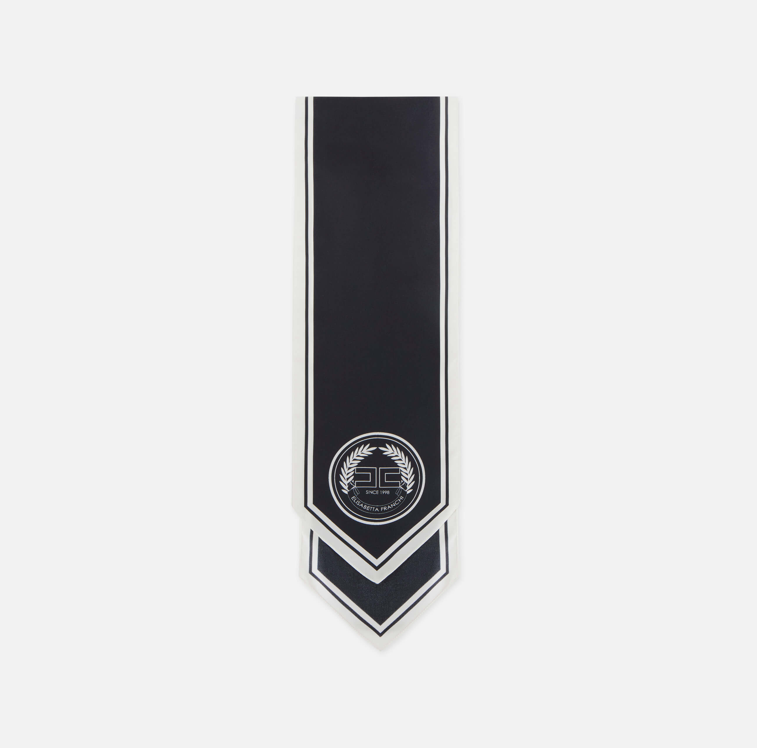 Silk foulard scarf BLACK WHITE