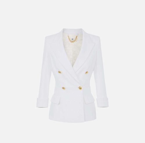 Jacket in double layer stretch crêpe fabric