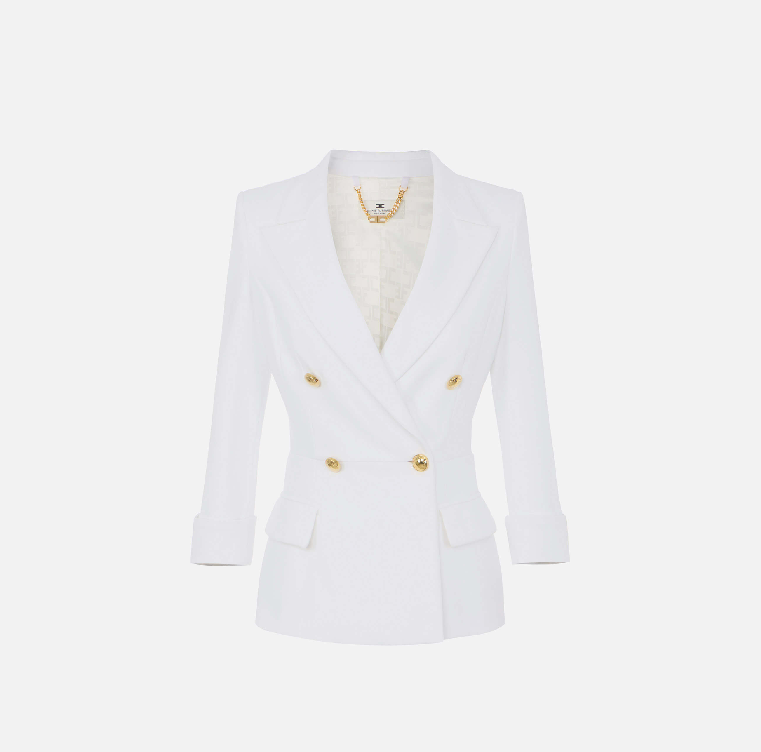 Jacket in double layer stretch crêpe fabric