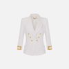 Jacket in double layer stretch crêpe fabric with jewel logo