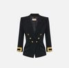 Jacket in double layer stretch crêpe fabric with jewel logo