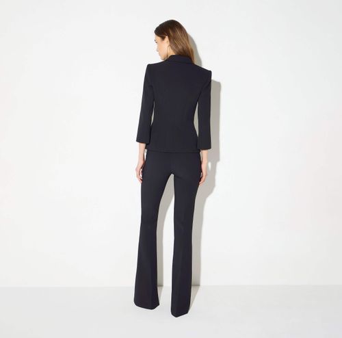 Jacket in double layer stretch crêpe fabric with jewel logo