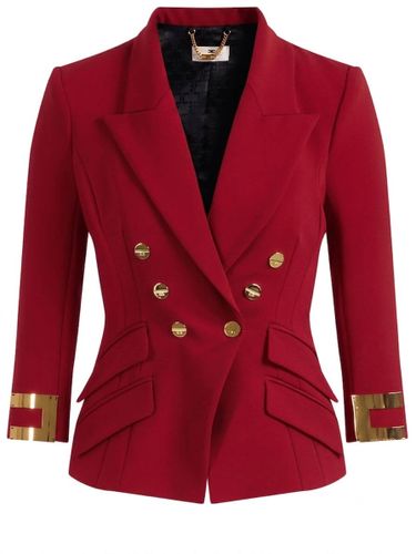 Jacket in double layer stretch crêpe fabric with jewel logo