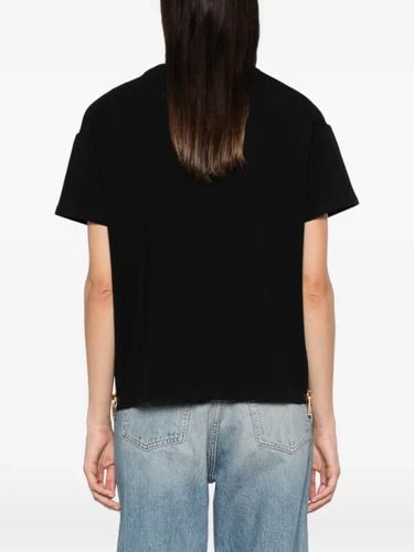 Elisabetta Franchi logo-patch zip-detail T-shirt 