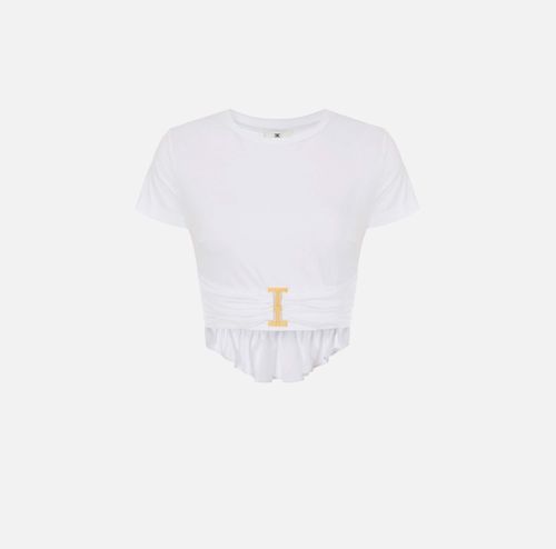 Jersey T-shirt with jewel detail