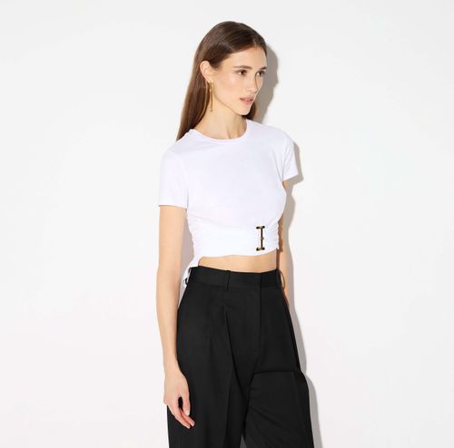 Jersey T-shirt with jewel detail
