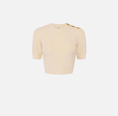 Elisabetta Franchi knit top with jewel details